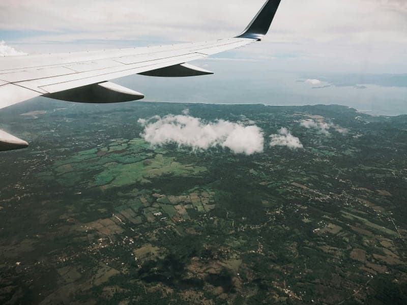 Airplane arriving to Costa Rica